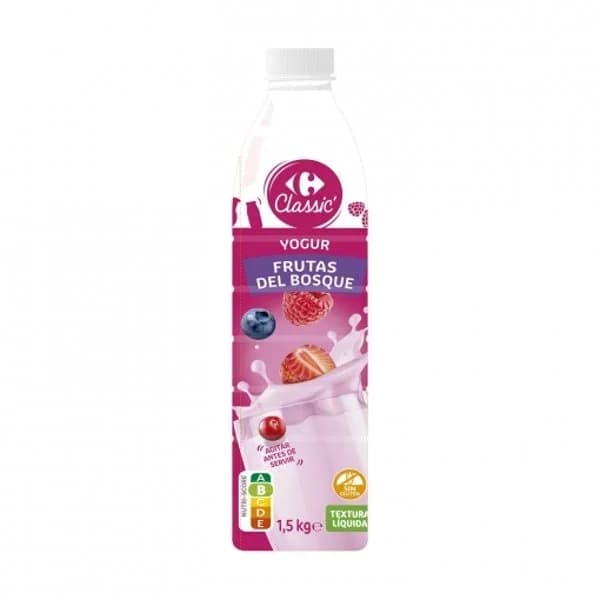 Yogur líquido de frutas del bosque Carrefour Classic' sin gluten 1,5 l. - 1.5 l - Imagen del producto en Findit