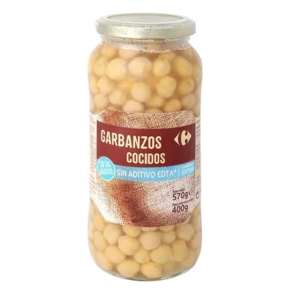 Garbanzos cocidos sin sal añadida categoría extra Classic Carrefour 400 g. - 0.4 kg - Imagen del producto en Findit