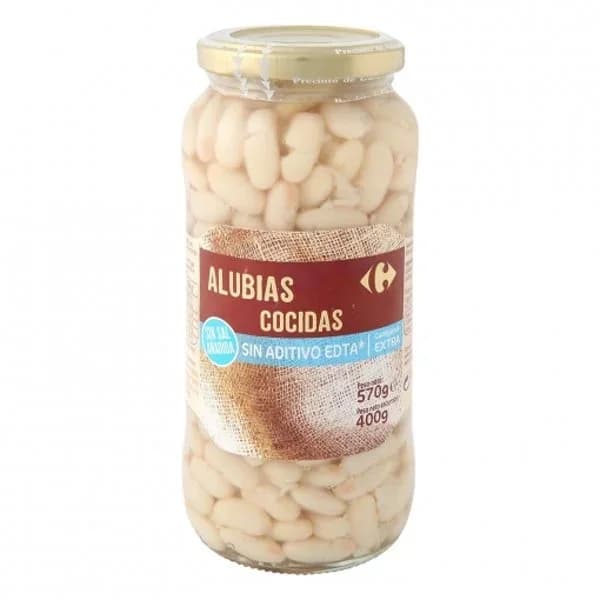 Alubia cocida categoría extra Classic Carrefour sin sal añadida 400 g. - 0.4 kg - Imagen del producto en Findit