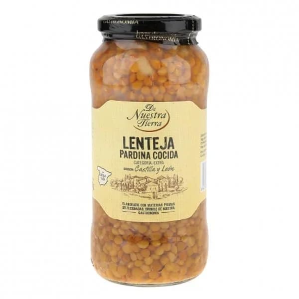 Lenteja pardina cocida categoría extra De Nuestra Tierra 400 g. - 0.4 kg - Imagen del producto en Findit