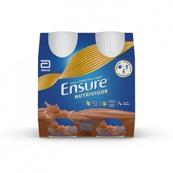 Complemento nutricional chocolate NutriVigor Ensure pack de 4 unidades de 220 ml. - 0.88 l - Imagen del producto en Findit
