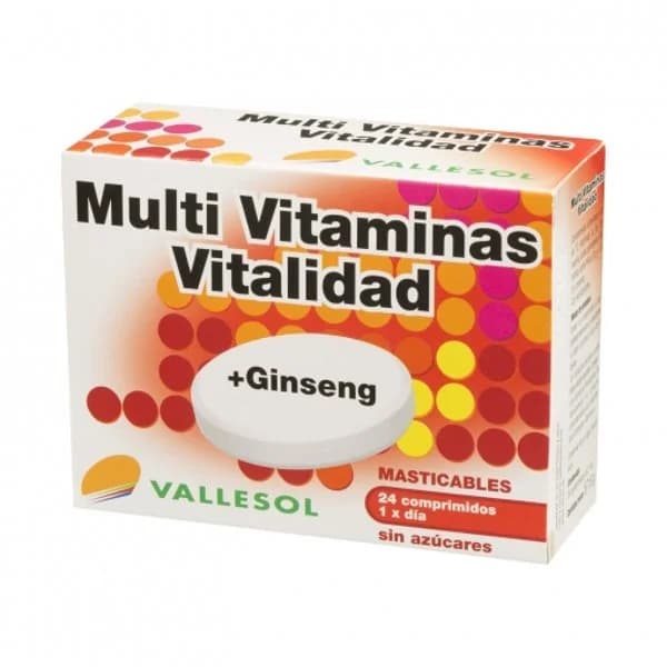 Multi Vitaminas + Ginseng Vallesol Vitalidad 24 comprimidos. - 0.06 kg - Imagen del producto en Findit