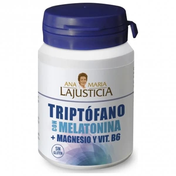 Triptófano con melatonina, magnesio y vitamina B6 en comprimidos Ana María Lajusticia sin gluten 60 ud. - 1 ud - Imagen del producto en Findit
