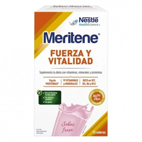 Meritene fuerza y vitalidad fresa sin gluten pack de 15 unidades de 30 g. - 0.45 kg - Imagen del producto en Findit