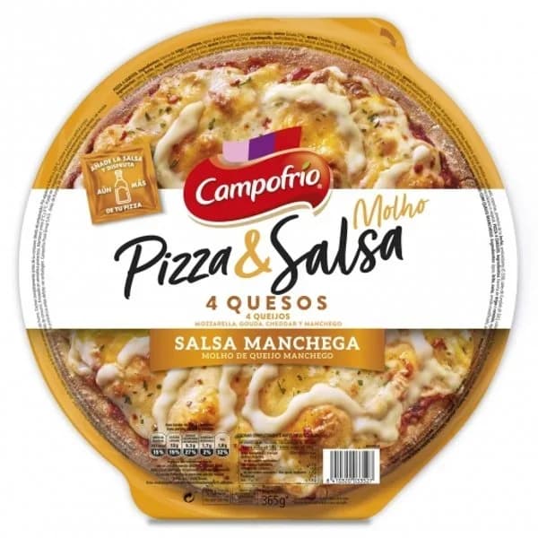 Pizza 5 quesos con salsa queso semicurado Pizza & Salsa Campofrío 365 g. - 0.36 kg - Imagen del producto en Findit