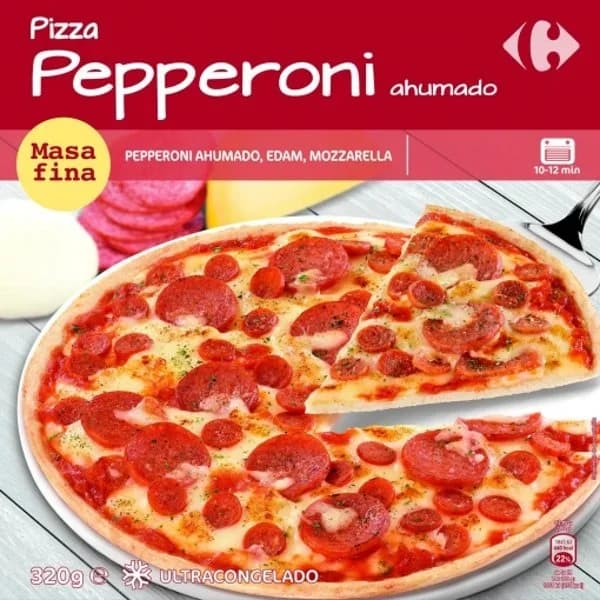 Pizza de peperoni ahumado Carrefour 320 g. - 0.32 kg - Imagen del producto en Findit