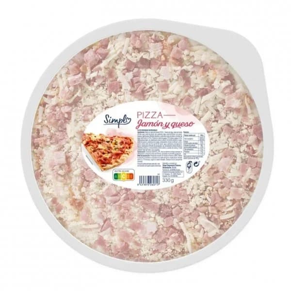 Pizza de jamón y queso Simpl 330 g. - 1 ud - Imagen del producto en Findit