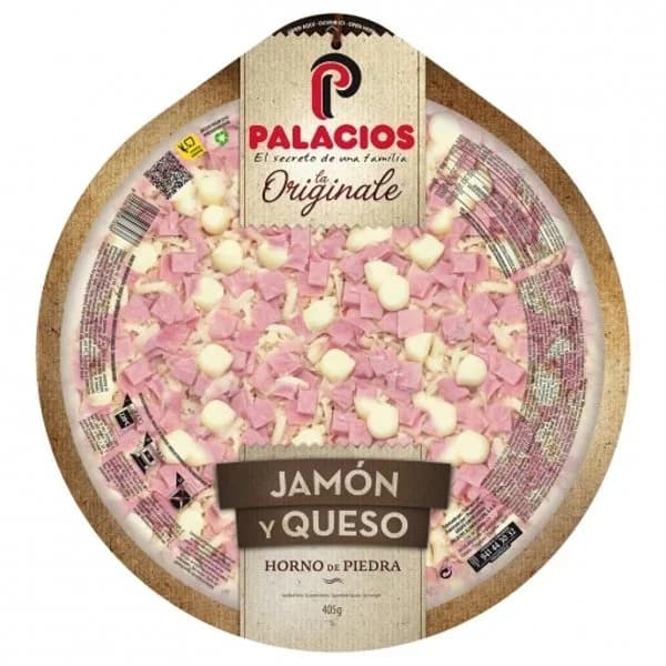 Pizza de jamón y queso La Originale Palacios 405 g. - 0.41 kg - Imagen del producto en Findit