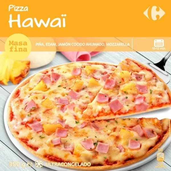 Pizza Hawai Carrefour 350 g. - 0.35 kg - Imagen del producto en Findit