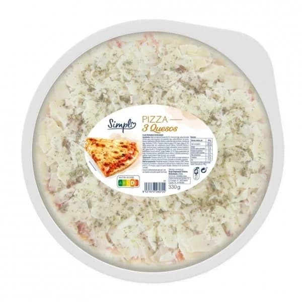 Pizza 3 quesos Simpl 330 g. - 1 ud - Imagen del producto en Findit