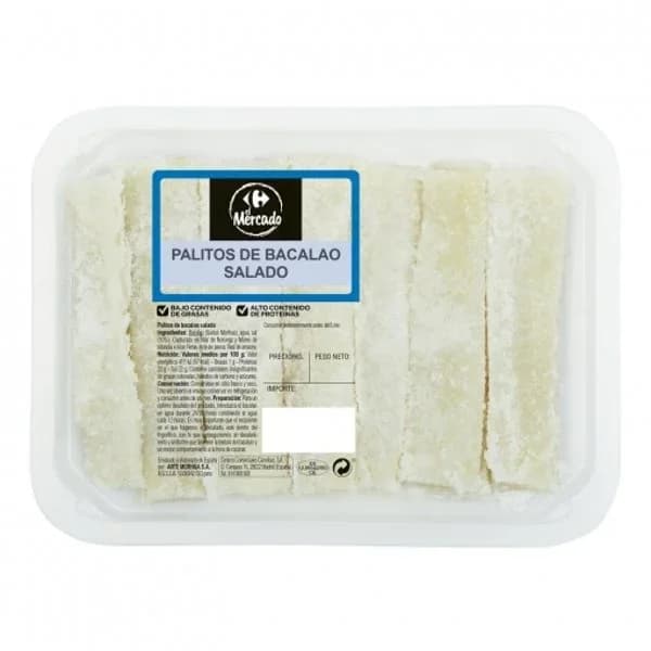 Palitos de bacalao salado 300 g aprox - 0.3 kg - Imagen del producto en Findit