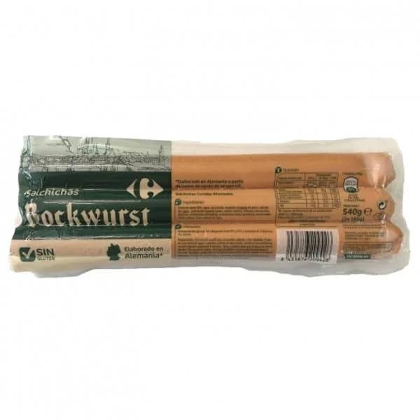 Salchichas bockwurst Carrefour sin gluten sin lactosa 540 g. - 0.54 kg - Imagen del producto en Findit
