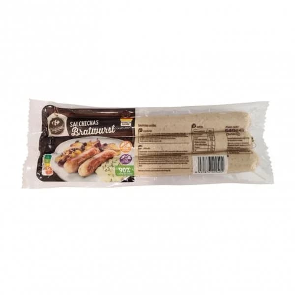 Salchichas Bratwurst Carrefour Original sin gluten y sin lactosa 540 g. - 0.54 kg - Imagen del producto en Findit