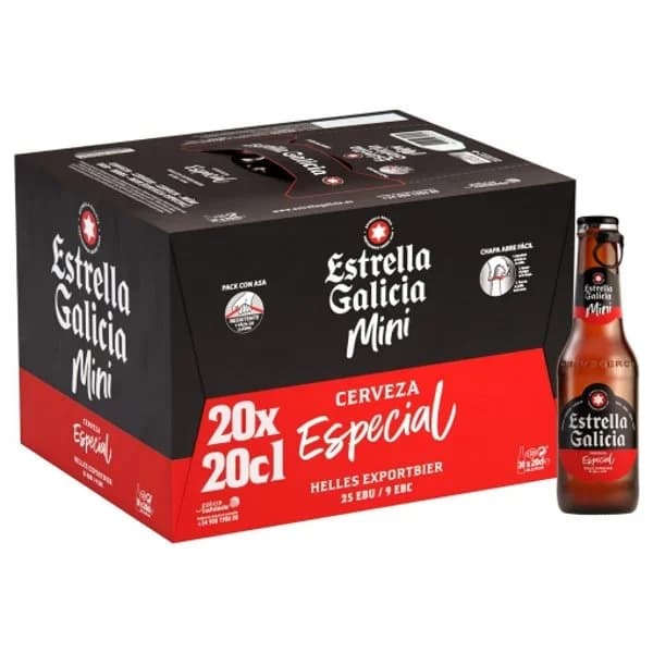 Cerveza Estrella Galicia especial mini pack 20 botellas 20 cl. - 4 l - Imagen del producto en Findit