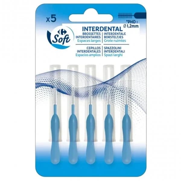 Cepillo interdental fino Carrefour Soft 5 ud. - 5.08 ud - Imagen del producto en Findit
