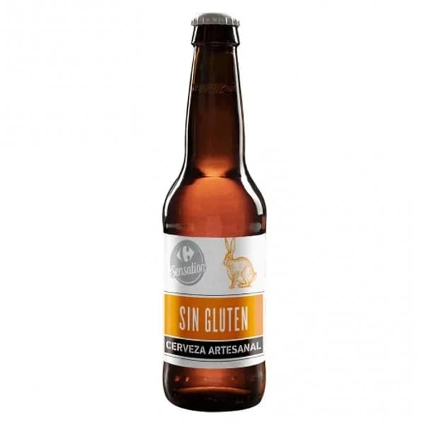 Cerveza artesana Carrefour Sensation sin gluten botella 33 cl. - 0.33 l - Imagen del producto en Findit