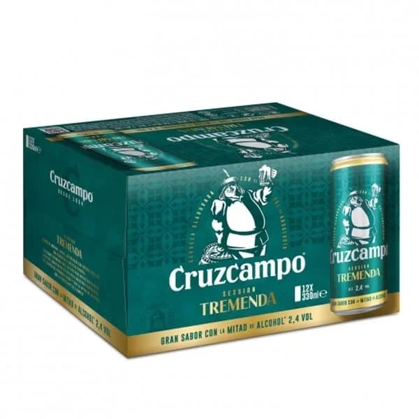 Cerveza Cruzcampo Tremenda pack de 12 latas de 33 cl. - 3.96 l - Imagen del producto en Findit