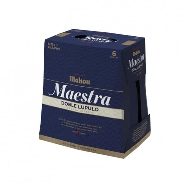 Cerveza tostada Mahou Maestra doble lúpulo pack 6 botellas 25 cl. - 1.5 l - Imagen del producto en Findit