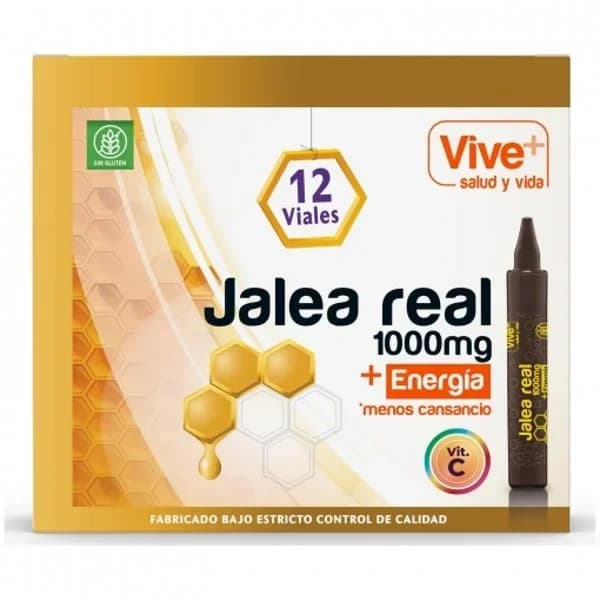 Complemento alimenticio Jalea real en viales Vive+ sin gluten 12 ud. - 0.1 l - Imagen del producto en Findit