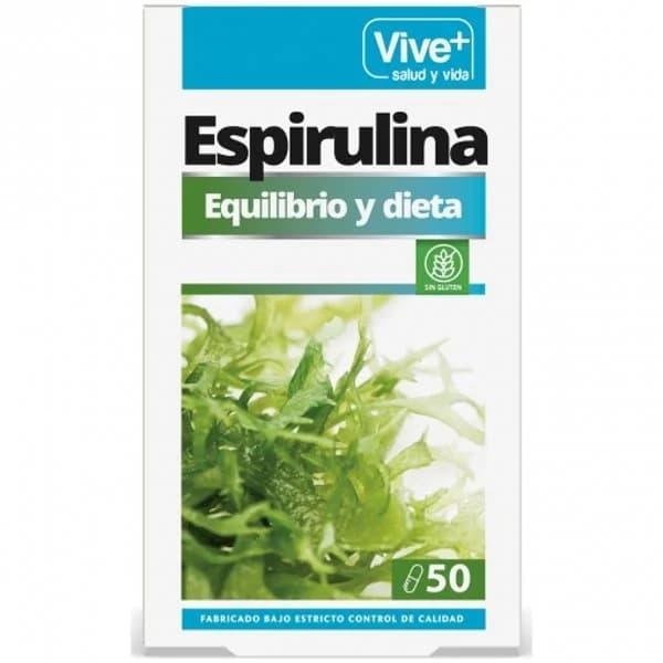Espirulina en cápsulas Vive+ sin gluten 50 ud. - 1 ud - Imagen del producto en Findit