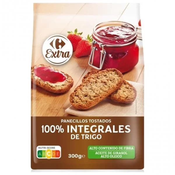 Panecillos tostados integrales Carrefour Extra 300 g. - 0.3 kg - Imagen del producto en Findit