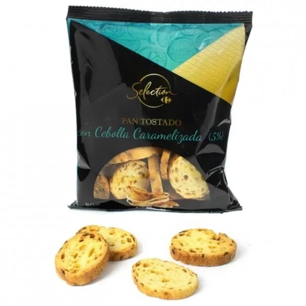 Pan tostado con cebolla caramelizada Selección Carrefour 80 g. - 0.08 kg - Imagen del producto en Findit