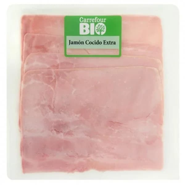 Jamón cocido extra ecológico en lonchas Carrefour Bio sin lactosa 100 g - 0.1 kg - Imagen del producto en Findit