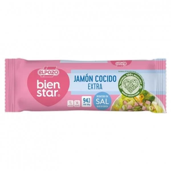 Jamón cocido extra El Pozo Bienstar sin gluten y sin lactosa 340 g - 0.34 kg - Imagen del producto en Findit