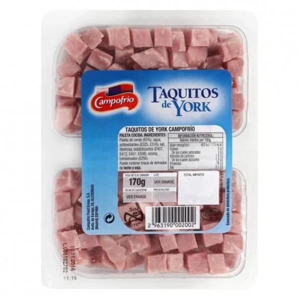Taquitos de york Campofrío sin gluten pack de 2 unidades de 85 g - 1 ud - Imagen del producto en Findit