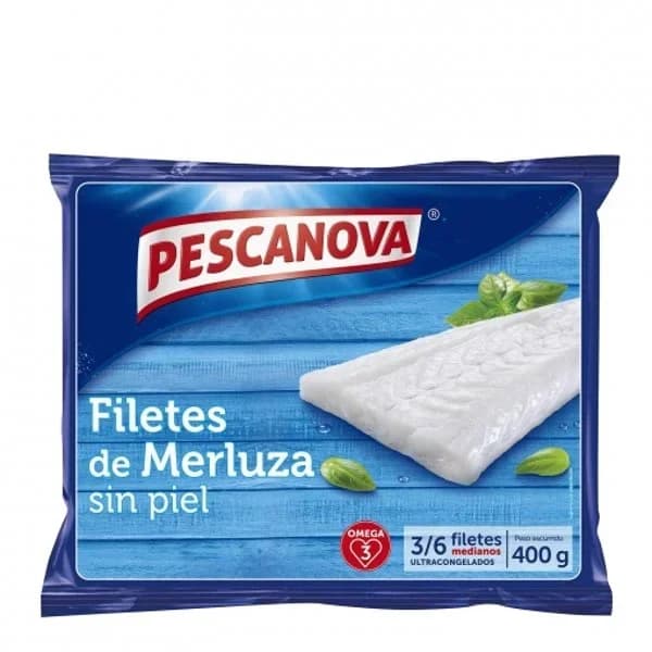 Filetes de merluza sin piel PESCANOVA, bolsa 400 g - 0.4 kg - Imagen del producto en Findit