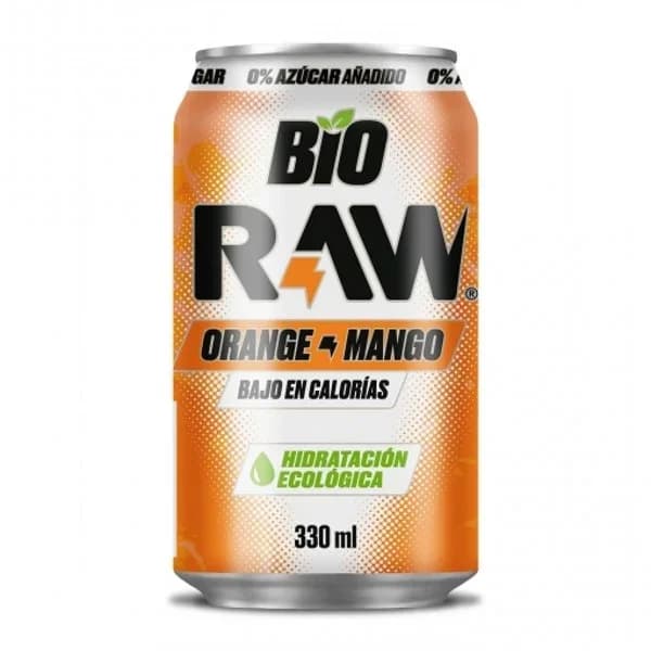 Raw naranja y mango ecológico sin azúcar añadido sin gluten lata 33 cl. - 0.33 l - Imagen del producto en Findit