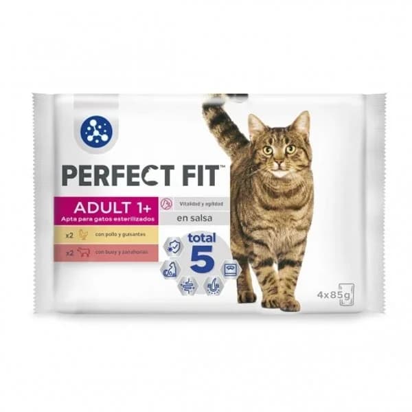Comida húmeda de carne para gato adulto Perfect Fit 4x85 g - 0.34 kg - Imagen del producto en Findit