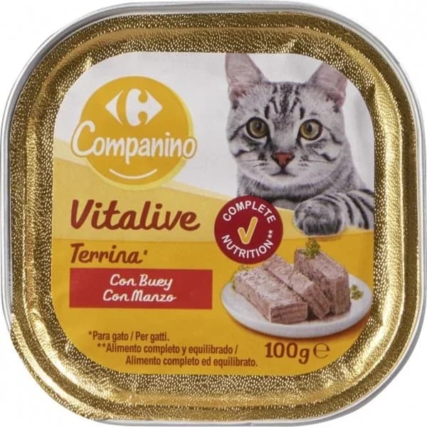 Comida húmeda de buey para gato adulto Carrefour 100 g. - 0.1 kg - Imagen del producto en Findit