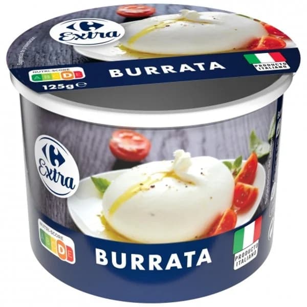 Queso burrata Carrefour Extra 125 g. - 0.13 kg - Imagen del producto en Findit
