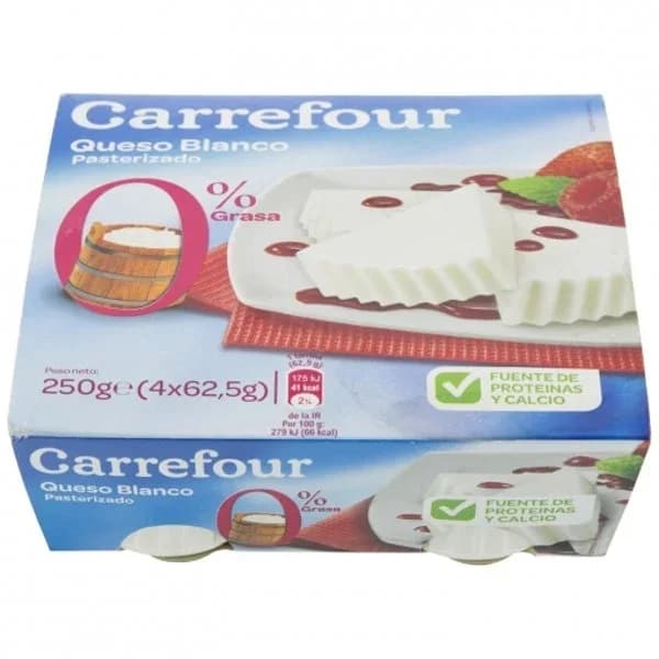 Queso fresco desnatado de Burgos Carrefour pack de 4 unidades de 62,5 g. - 1 ud - Imagen del producto en Findit