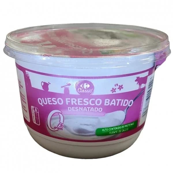 Queso fresco batido desnatado Carrefour Classic 500 g. - 0.5 kg - Imagen del producto en Findit