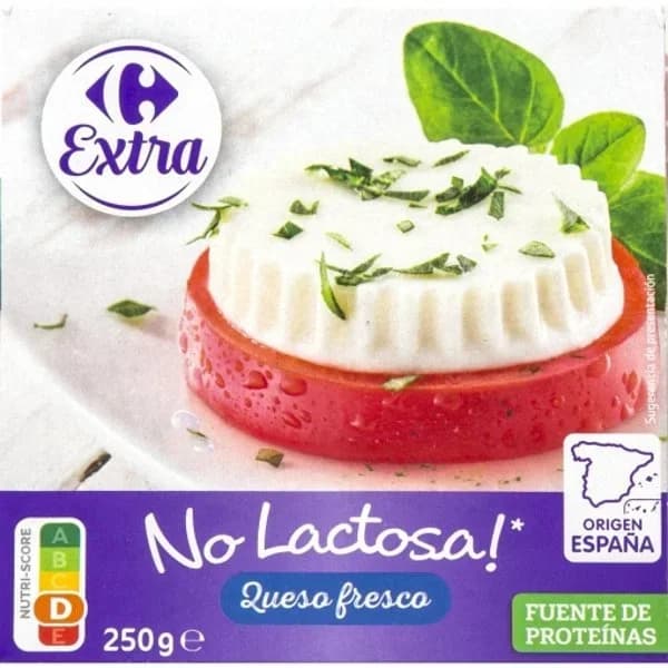 Queso fresco Carrefour sin lactosa pack de 4 unidades de 62,5 g. - 0.25 kg - Imagen del producto en Findit