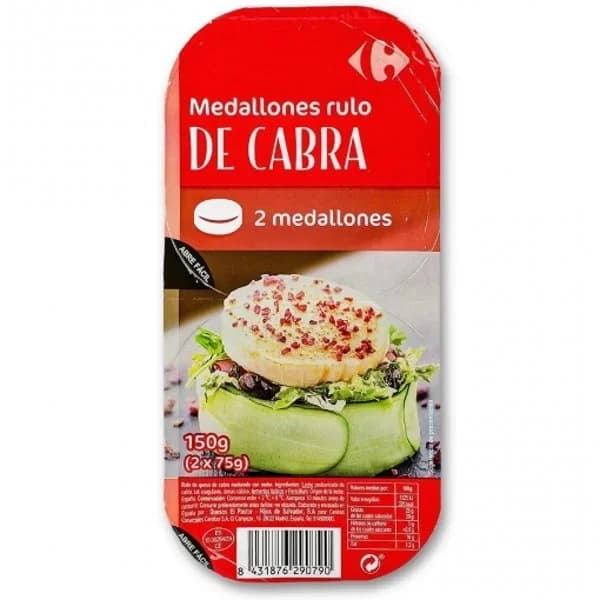 Medallones de rulo de queso de cabra Carrefour 150 g - 0.15 kg - Imagen del producto en Findit