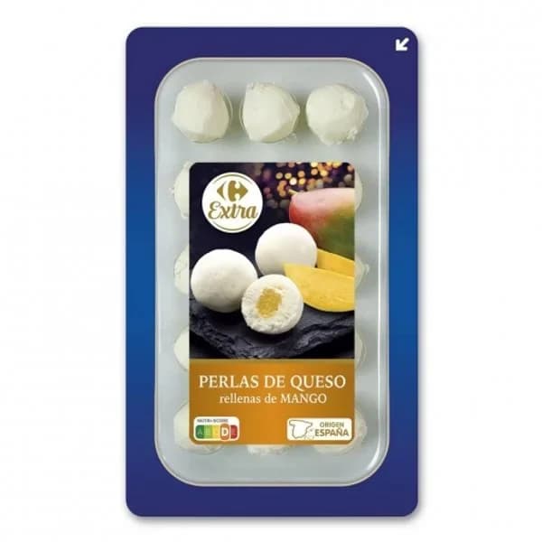 Queso en perlas rellanas de mango Extra Carrefour 125 g. - 0.12 kg - Imagen del producto en Findit