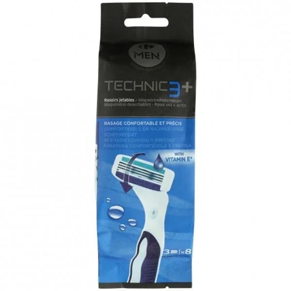 Maquinillas desechables para hombre 3 hojas Carrefour Men 8 ud. - 8.02 ud - Imagen del producto en Findit