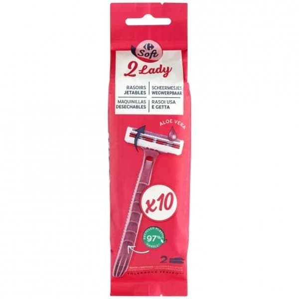 Maquinillas desechables para mujer 2 hojas Carrefour Soft 10 ud. - 9.95 ud - Imagen del producto en Findit