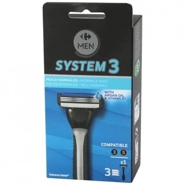 Maquinilla para hombre 3 hojas System 3 Carrefour Men 1 ud. - 1 ud - Imagen del producto en Findit