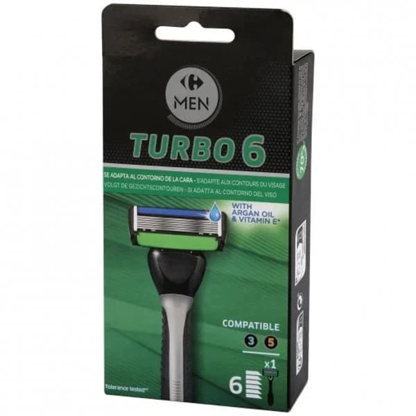 Maquinilla Turbo 6 Carrefour Men 1 ud. - 1 ud - Imagen del producto en Findit
