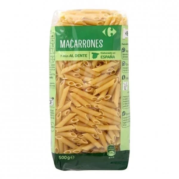 Macarrones Carrefour 500 g. - 0.5 kg - Imagen del producto en Findit