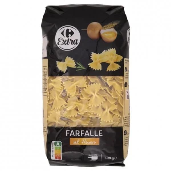 Pasta farfalle al huevo Extra Carrefour 500 g. - 0.5 kg - Imagen del producto en Findit