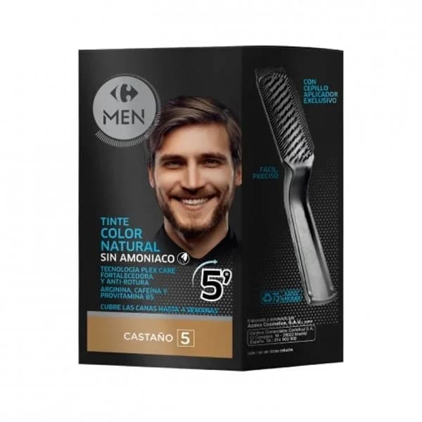 Tinte color natural cubrecanas sin amoniaco nº 5 castaño Carrefour Men 1 ud. - 1 ud - Imagen del producto en Findit