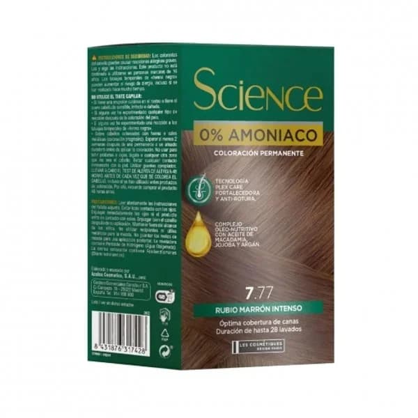 Tinte color permanente nº 7.77 rubio marrón intenso 0% Amoniaco Science Les Cosmétiques 1 ud. - 1 ud - Imagen del producto en Findit