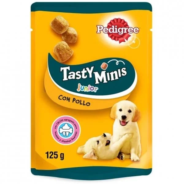 Snacks de pollo para perros cachorros Pedigree Tasty Minis Junior 125 g. - 0.13 kg - Imagen del producto en Findit