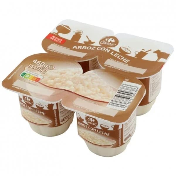 Arroz con leche Carrefour pack de 4 unidades de 115 g. - 0.46 kg - Imagen del producto en Findit