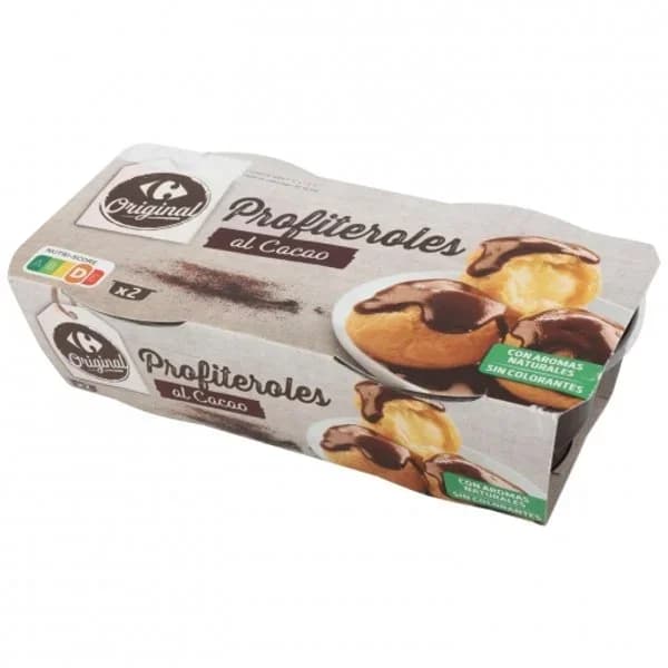 Profiteroles al cacao Carrefour Original pack de 2 unidades de 80 g. - 1 ud - Imagen del producto en Findit